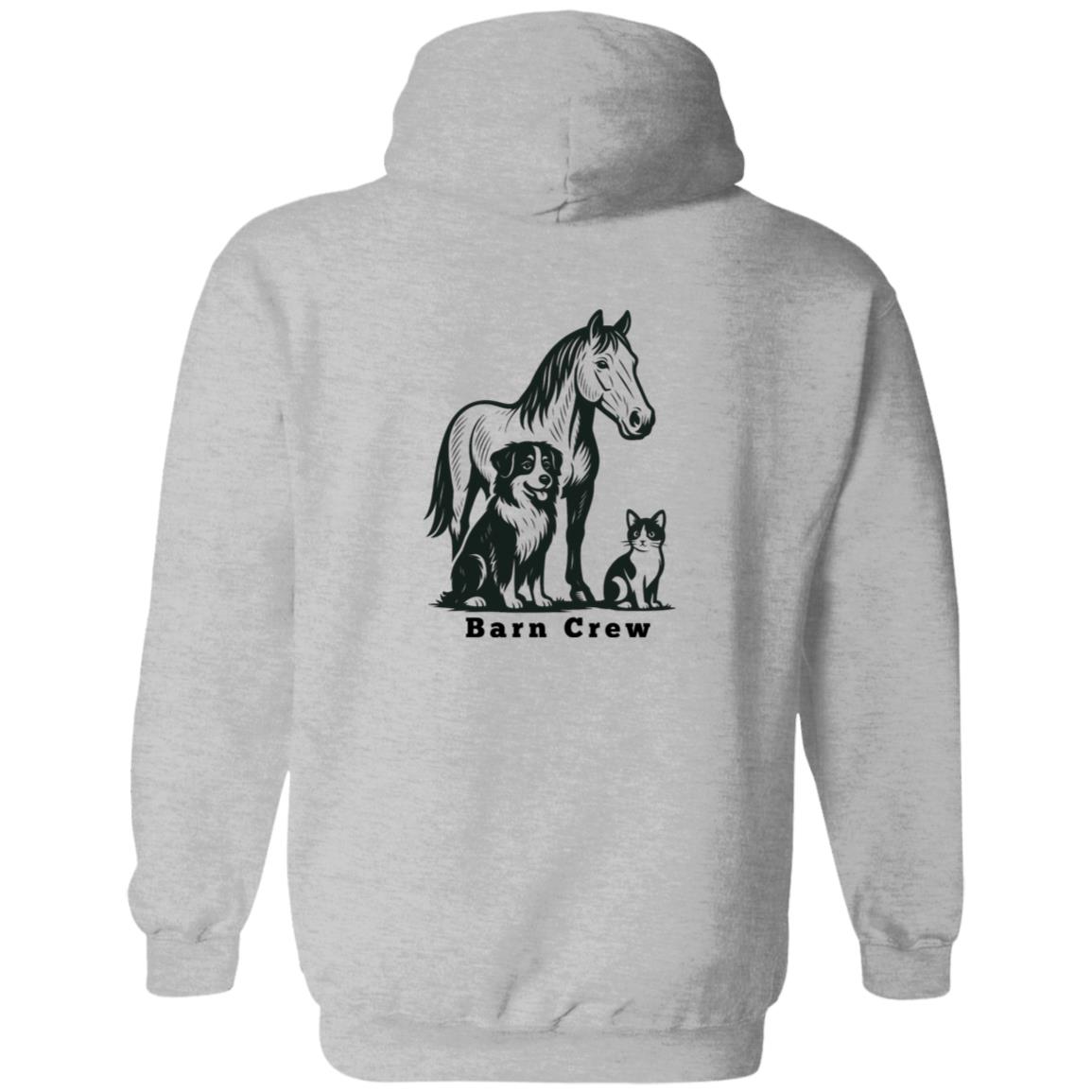 Barn Crew Horse Graphic Black G186 Gildan Zip Up Hooded Sweatshirt