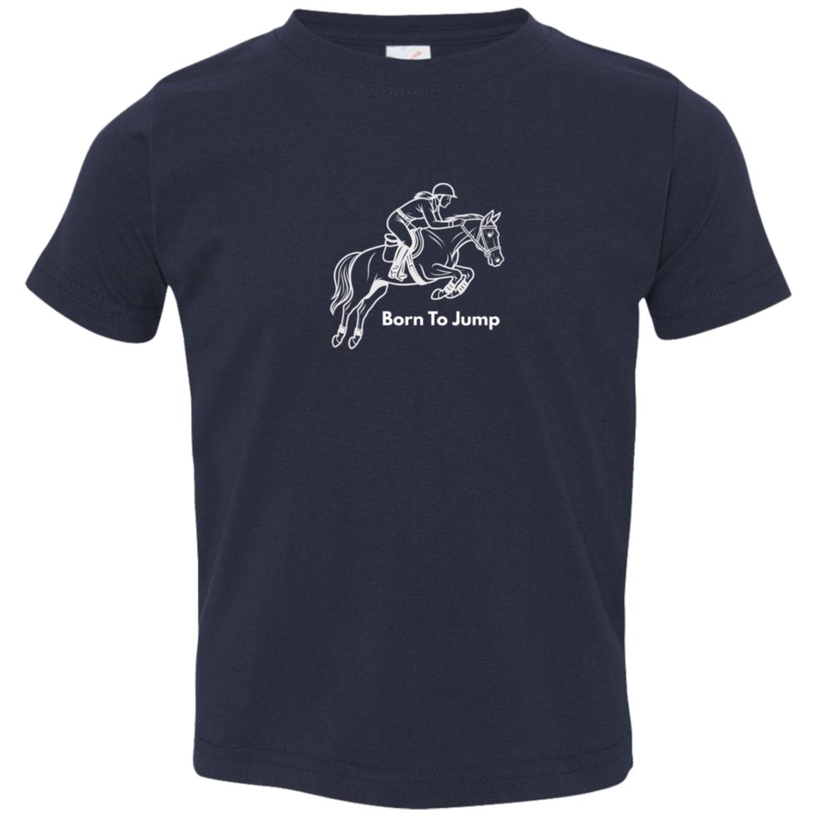 Born To Jump Female Graphic White 3321 Toddler Jersey T-Shirt