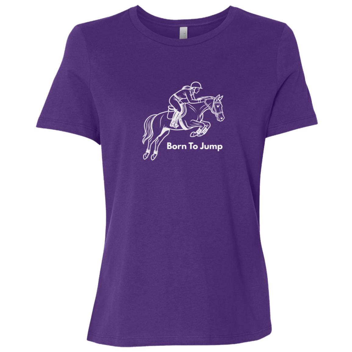 Born To Jump Female Graphic White B6400 Bella + Canvas Ladies Relaxed Jersey Short-Sleeve T-Shirt