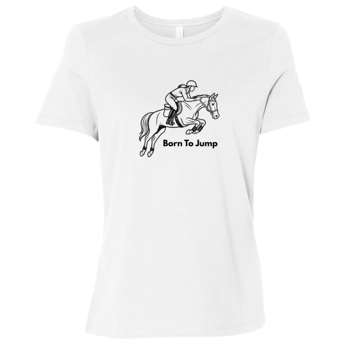 Born To Jump Female Graphic Black B6400 Bella + Canvas Ladies Relaxed Jersey Short-Sleeve T-Shirt