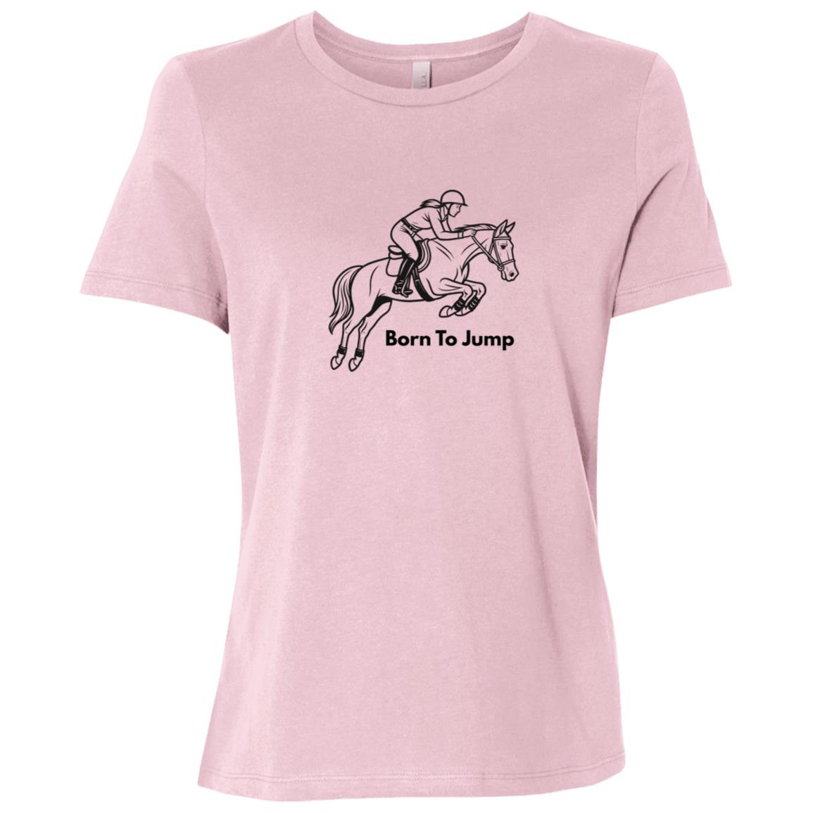 Born To Jump Female Graphic Black B6400 Bella + Canvas Ladies Relaxed Jersey Short-Sleeve T-Shirt