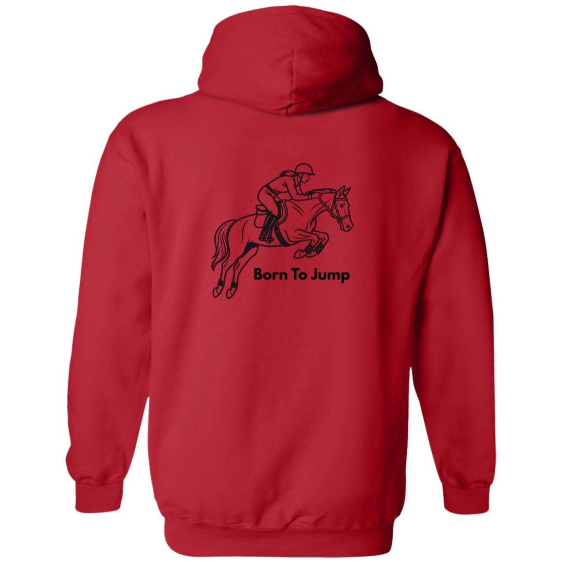 Born To Jump Female Graphic Black G186 Gildan Zip Up Hooded Sweatshirt