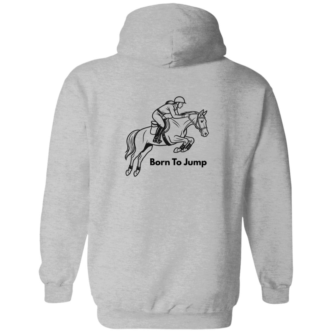 Born To Jump Female Graphic Black G186 Gildan Zip Up Hooded Sweatshirt