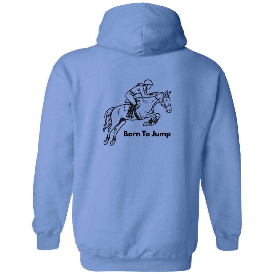 Born To Jump Female Graphic Black G186 Gildan Zip Up Hooded Sweatshirt