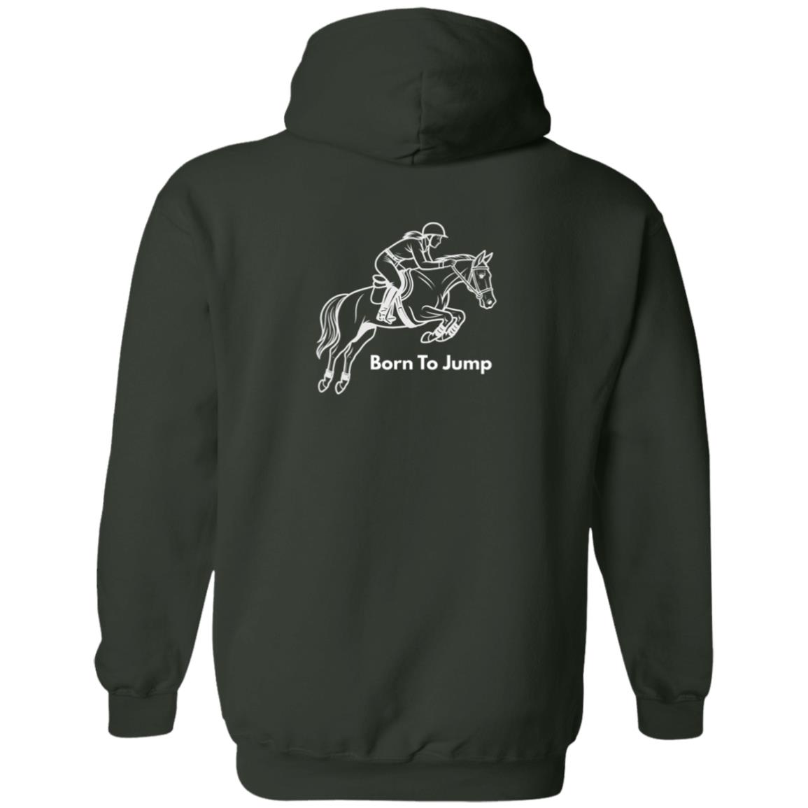 Born To Jump Female Graphic White G186 Gildan Zip Up Hooded Sweatshirt