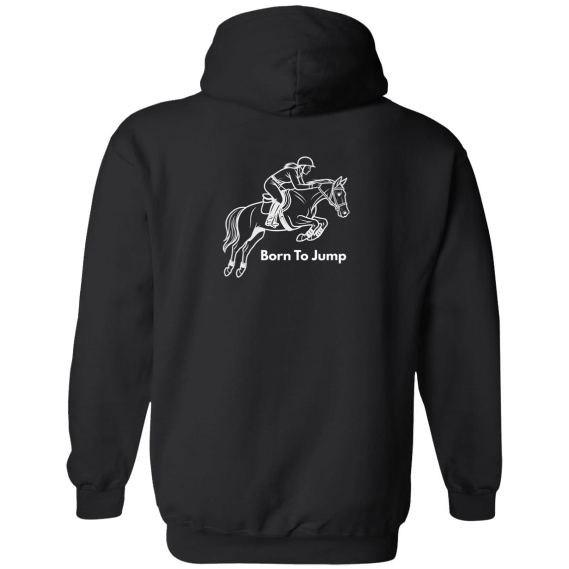 Born To Jump Female Graphic White G186 Gildan Zip Up Hooded Sweatshirt