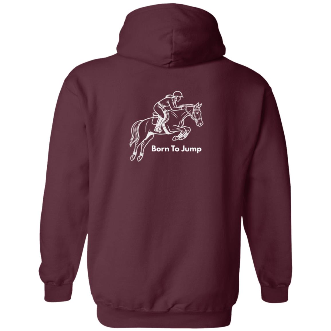 Born To Jump Female Graphic White G186 Gildan Zip Up Hooded Sweatshirt