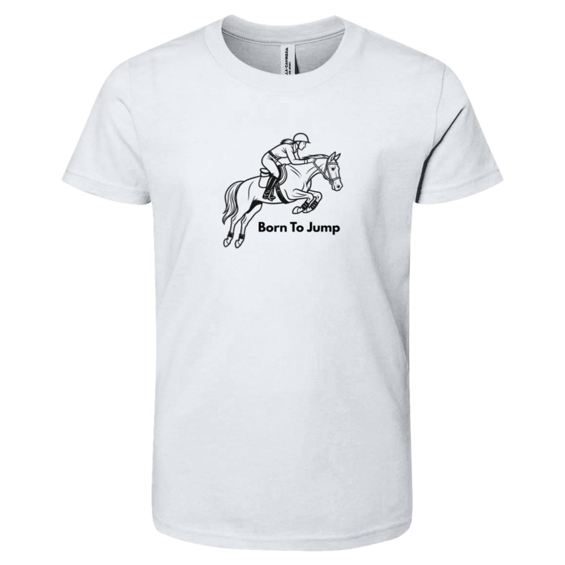 Born To Jump Female Graphic Black 3001Y Bella + Canvas Kids Short-Sleeve T-Shirt