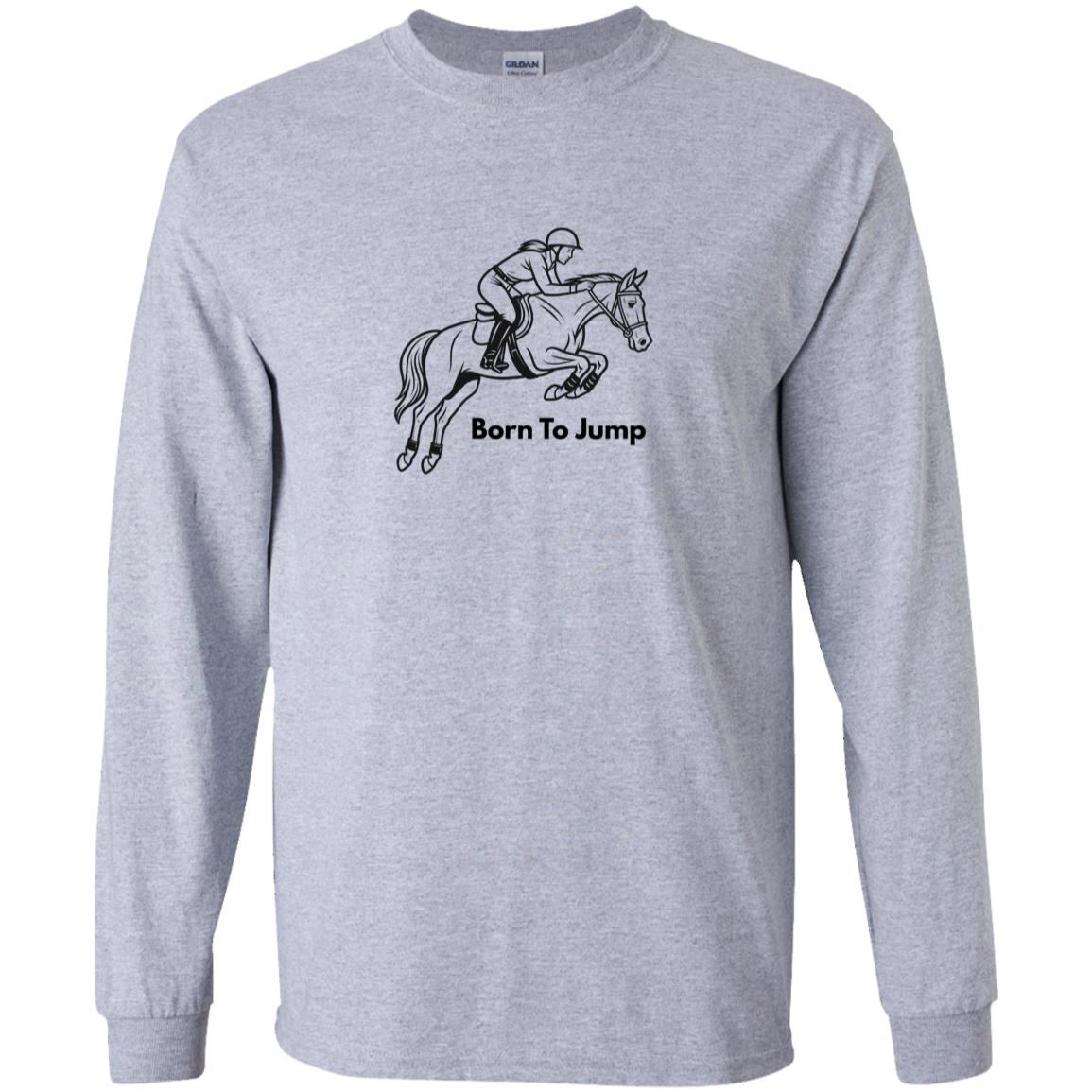 Born To Jump Female Graphic Black G540B Youth LS T-Shirt