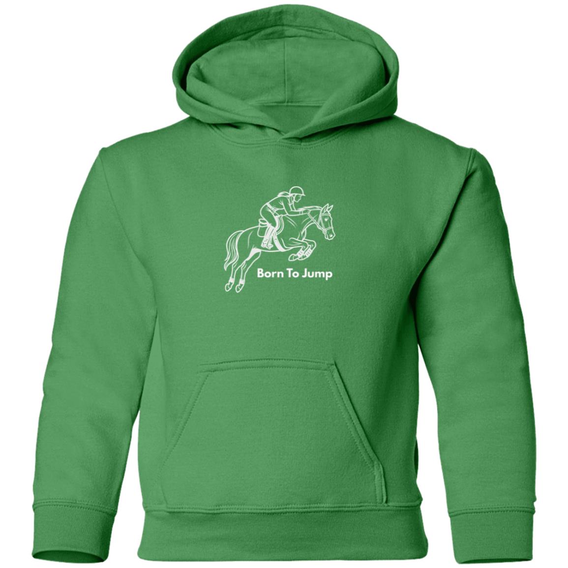 Born To Jump Female Graphic White G185B Gildan Youth Pullover Hoodie