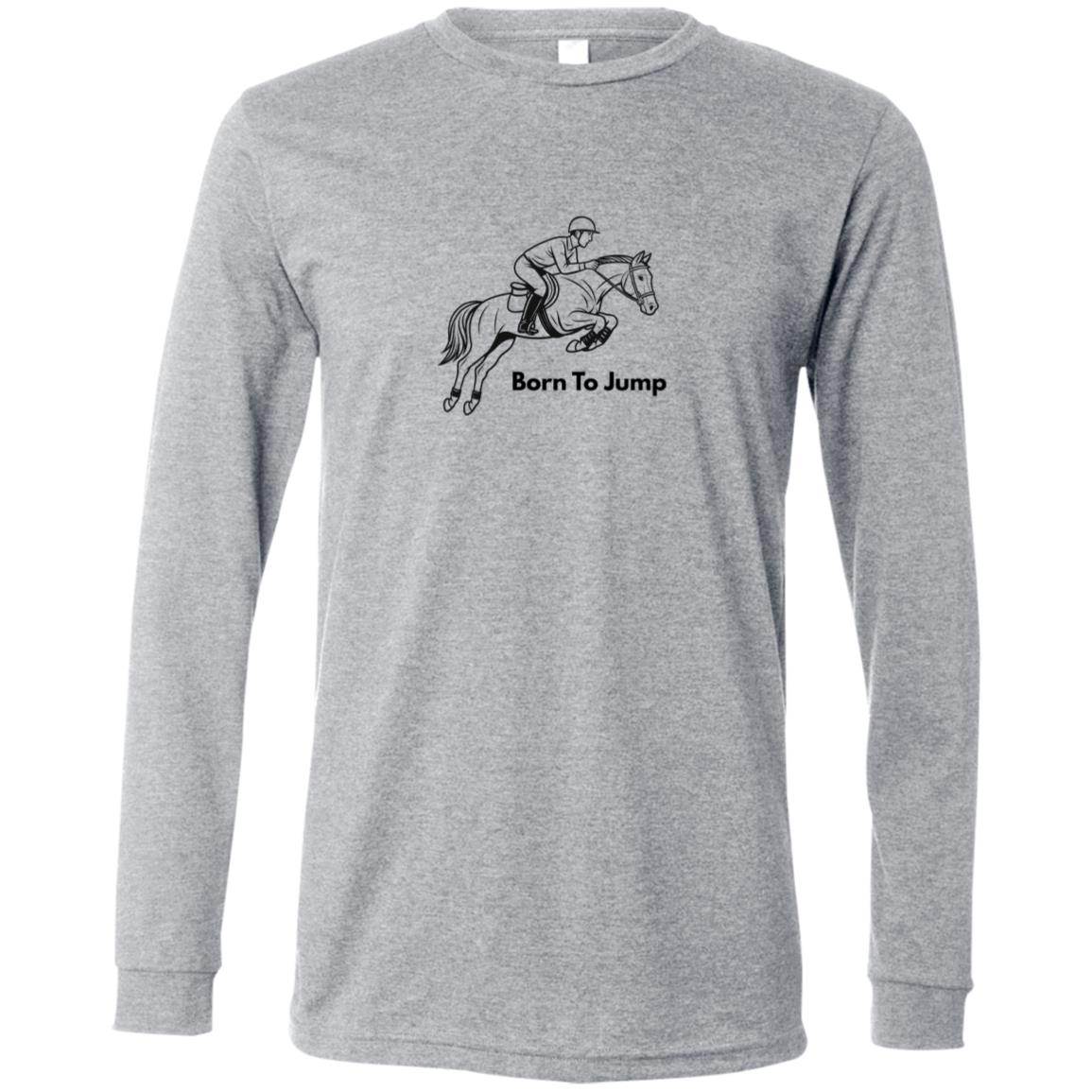 Born To Jump Male Graphic Black 3501 Bella + Canvas Men's LS T-Shirt