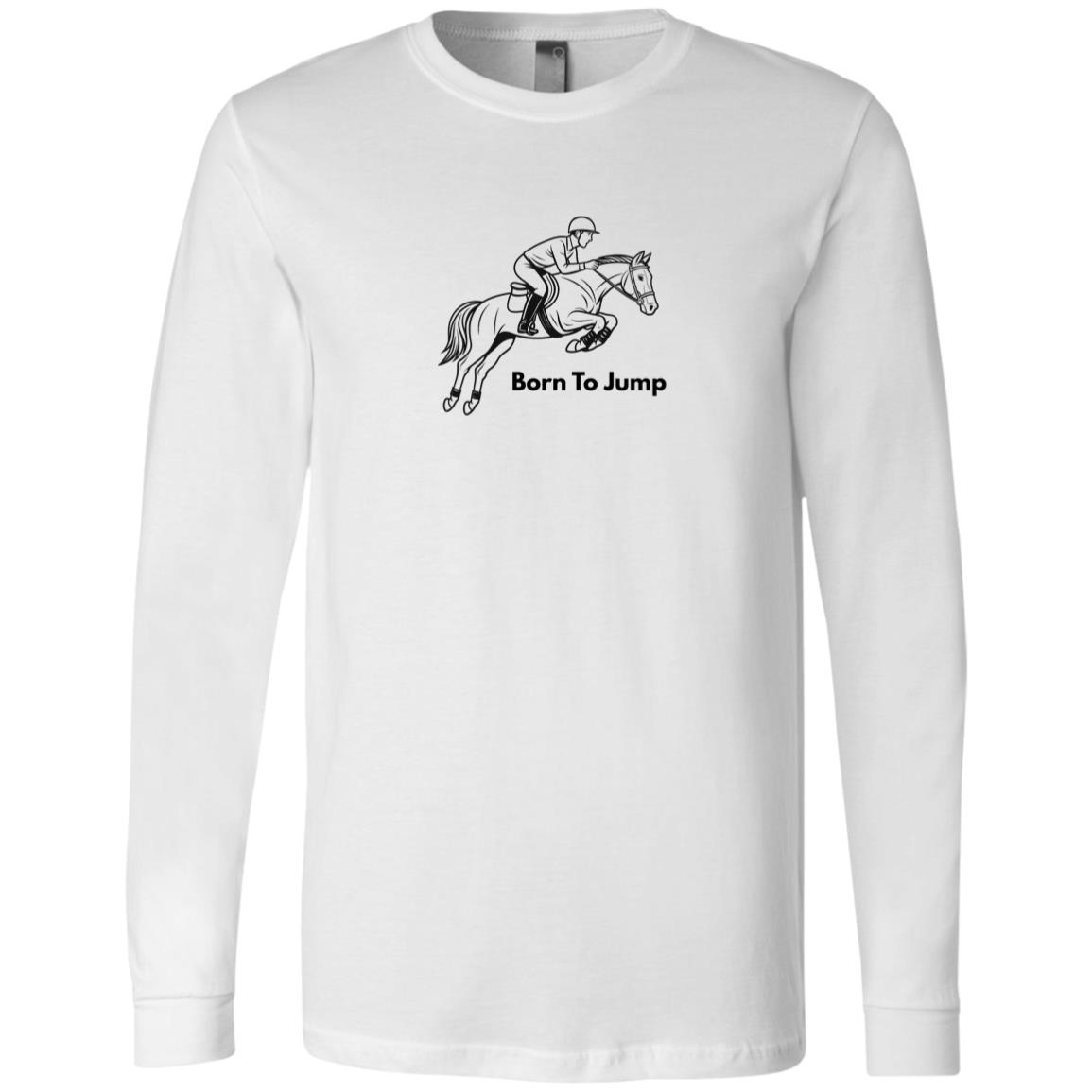 Born To Jump Male Graphic Black 3501 Bella + Canvas Men's LS T-Shirt