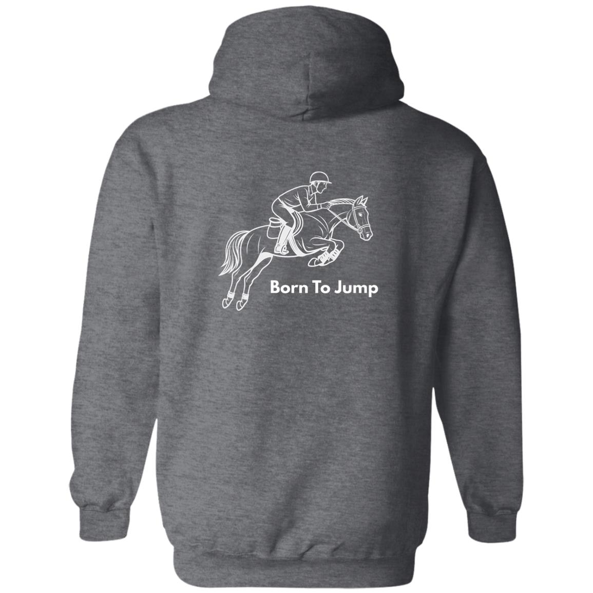 Born To Jump Male Graphic White G186 Gildan Zip Up Hooded Sweatshirt