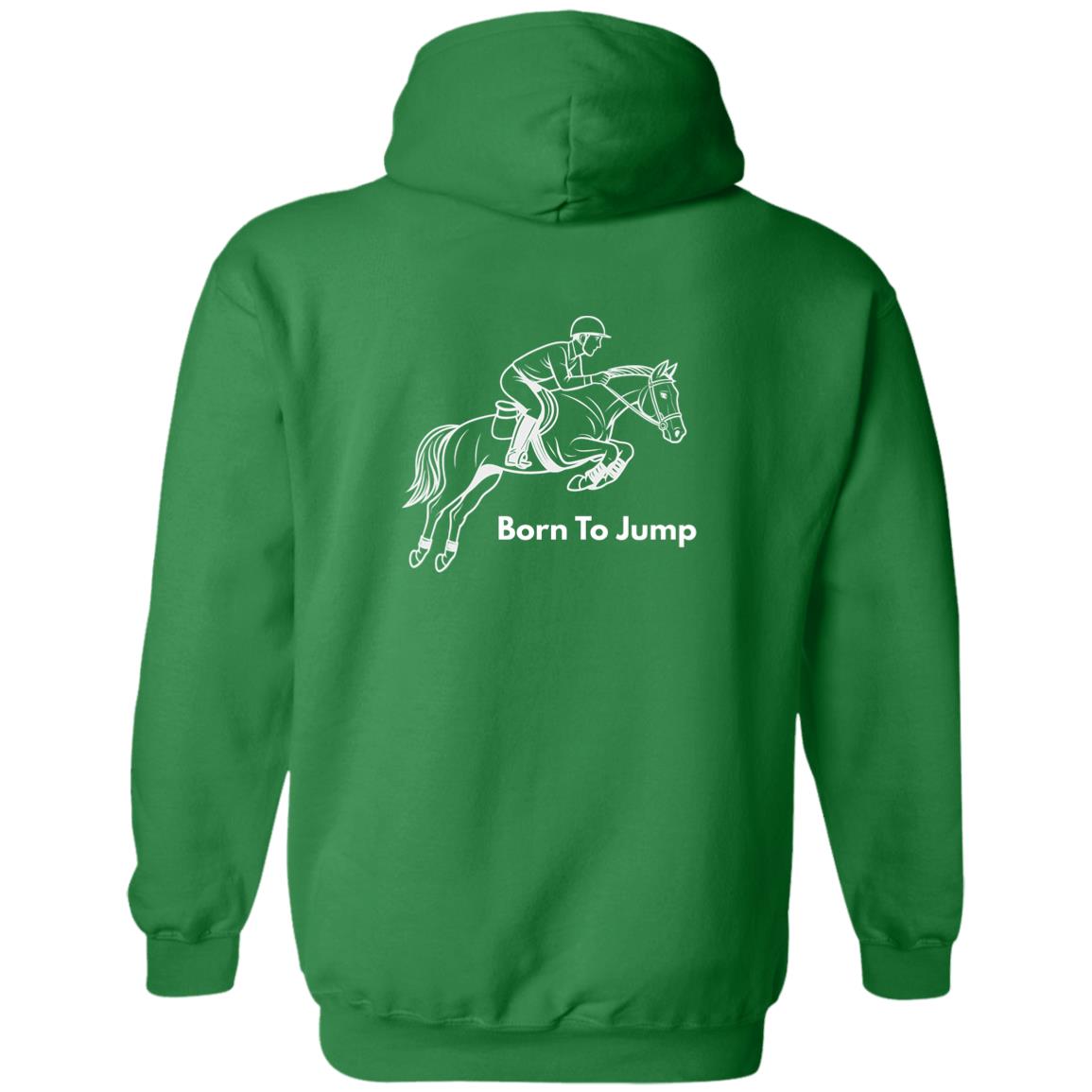 Born To Jump Male Graphic White G186 Gildan Zip Up Hooded Sweatshirt