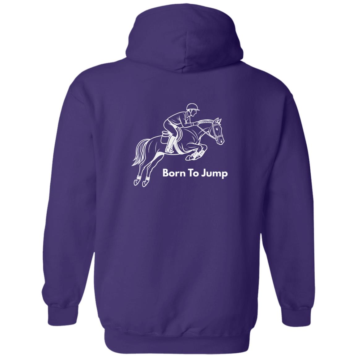 Born To Jump Male Graphic White G186 Gildan Zip Up Hooded Sweatshirt