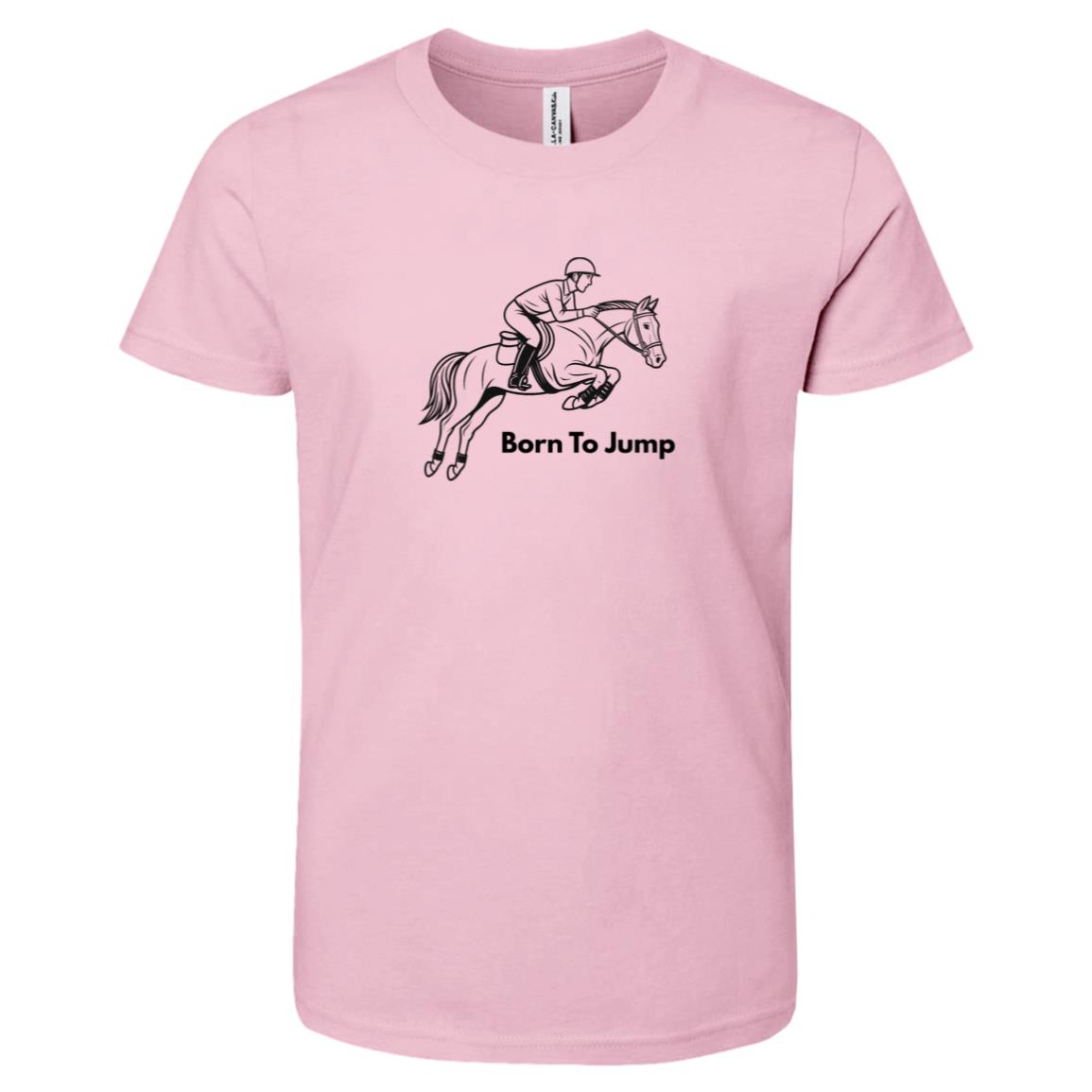 Born To Jump Male Graphic Black 3001Y Bella + Canvas Kids Short-Sleeve T-Shirt