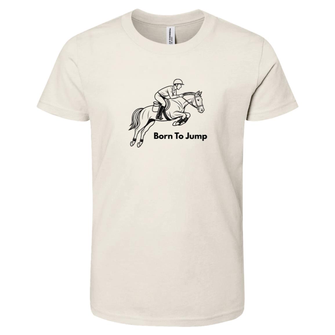 Born To Jump Male Graphic Black 3001Y Bella + Canvas Kids Short-Sleeve T-Shirt