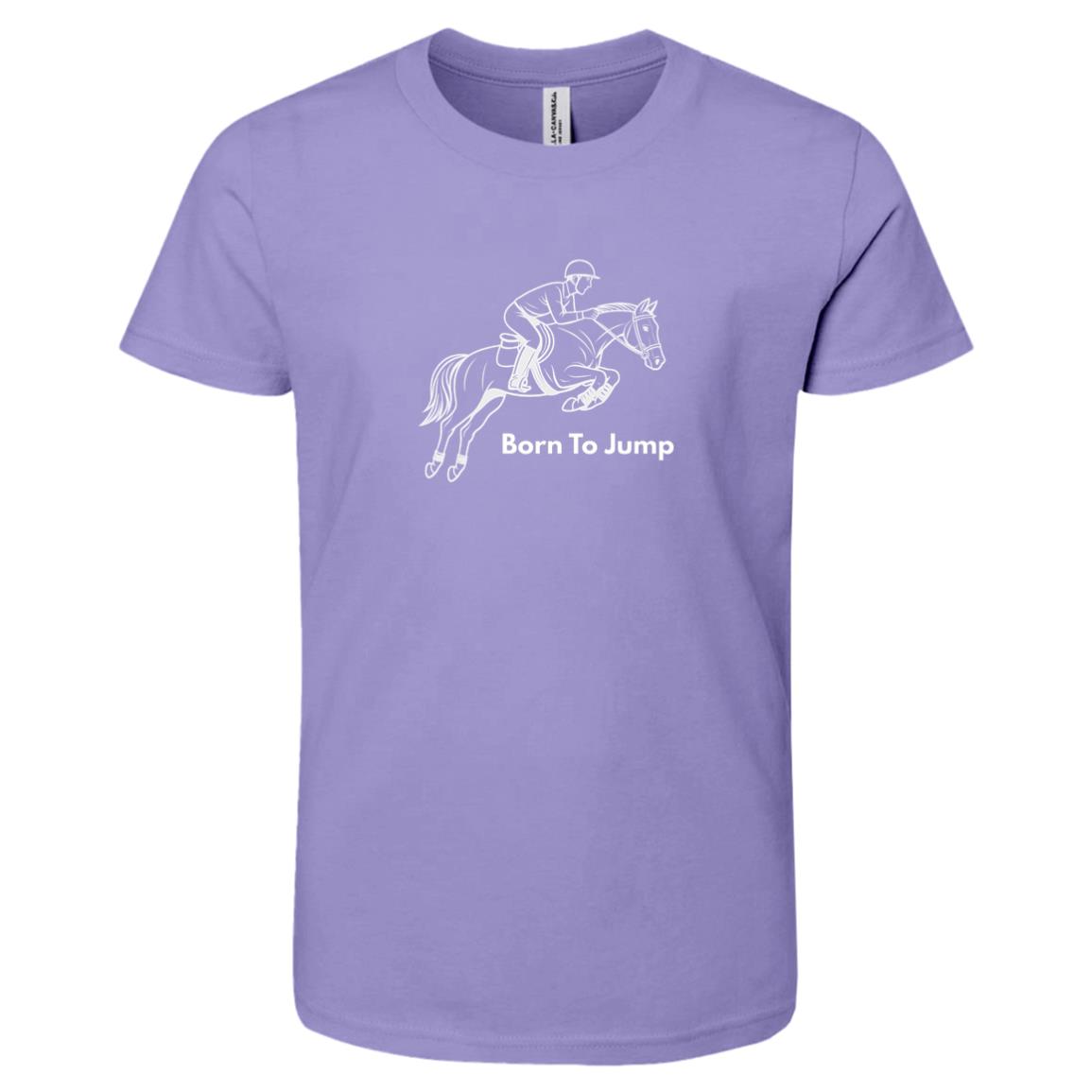 Born To Jump Male Graphic White 3001Y Bella + Canvas Kids Short-Sleeve T-Shirt