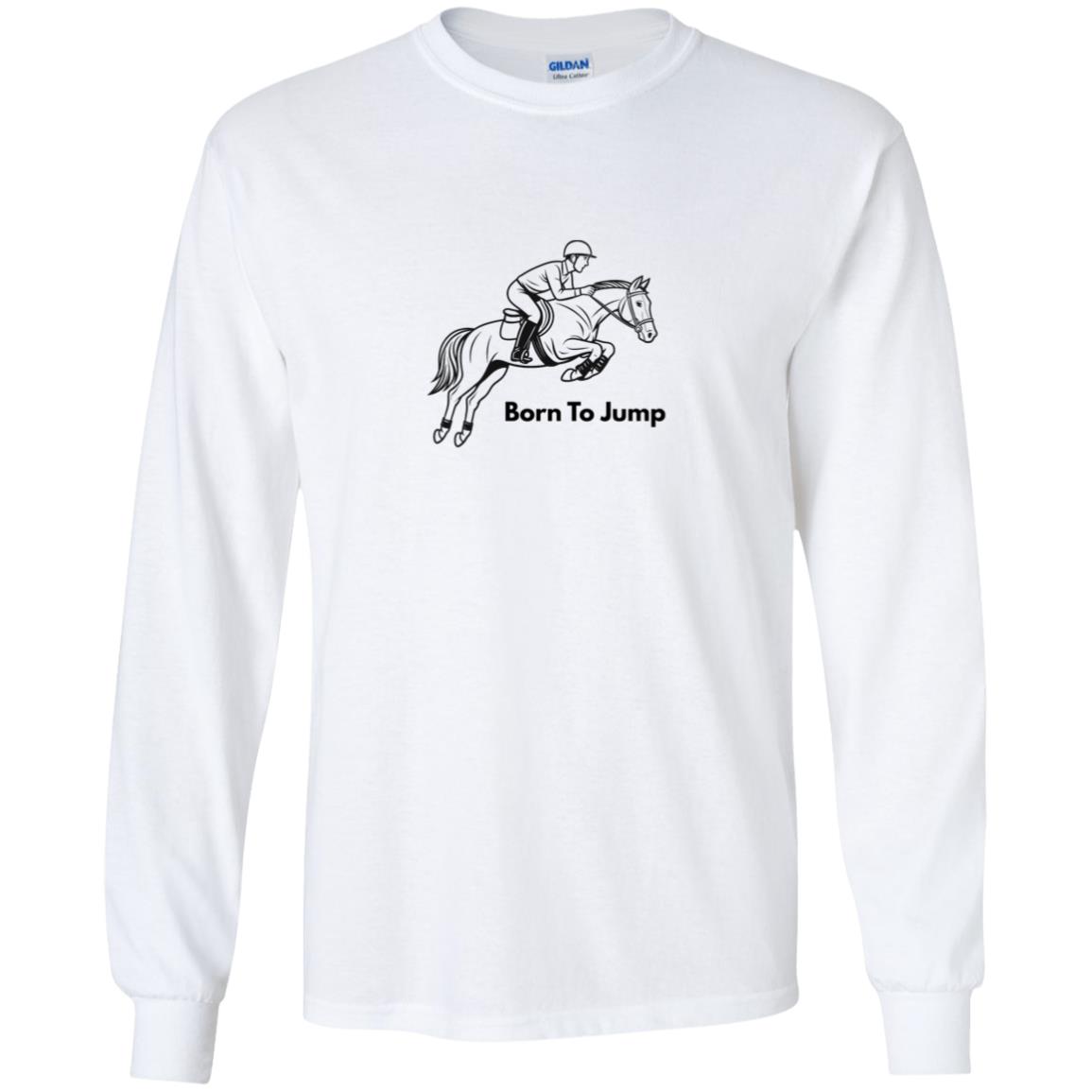 Born To Jump Male Graphic Black G540B Youth LS T-Shirt