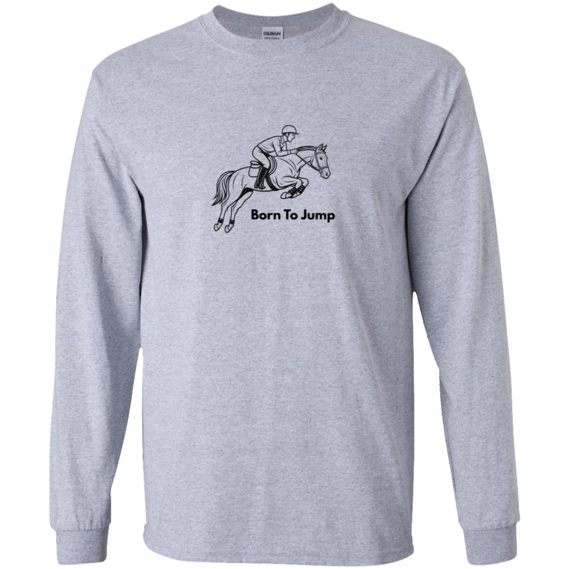 Born To Jump Male Graphic Black G540B Youth LS T-Shirt