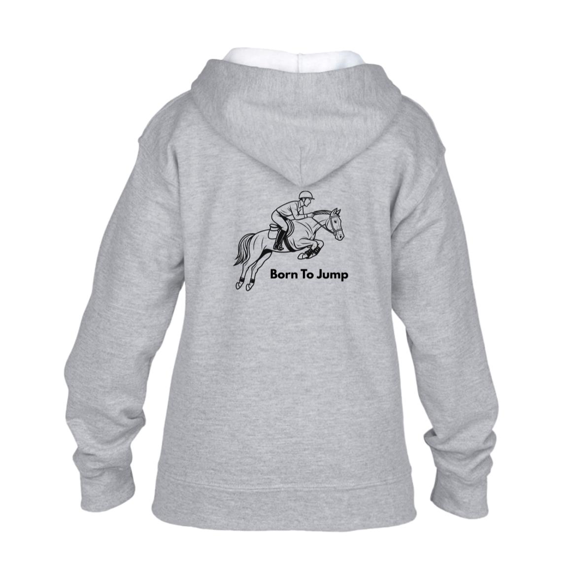 Born To Jump Male Graphic Black G186B Gildan Kids Heavy Blend Full Zip Hoodie