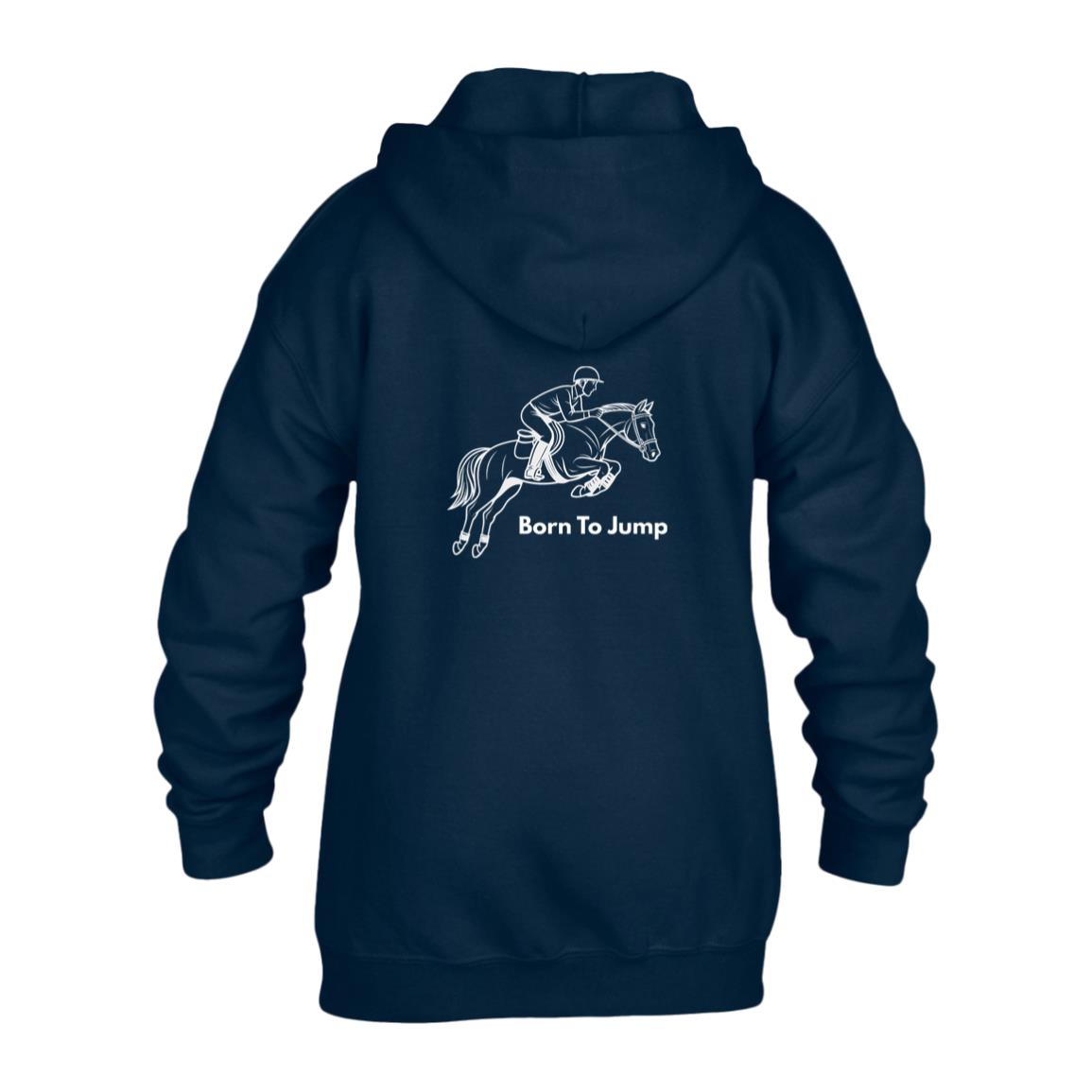 Born To Jump Male Graphic White G186B Gildan Kids Heavy Blend Full Zip Hoodie