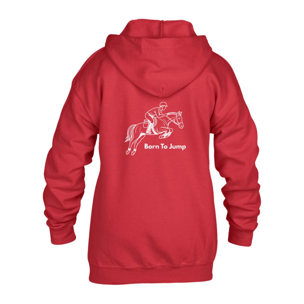 Born To Jump Male Graphic White G186B Gildan Kids Heavy Blend Full Zip Hoodie