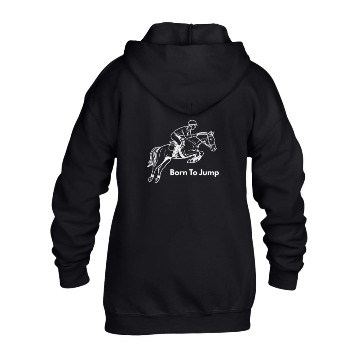 Born To Jump Male Graphic White G186B Gildan Kids Heavy Blend Full Zip Hoodie