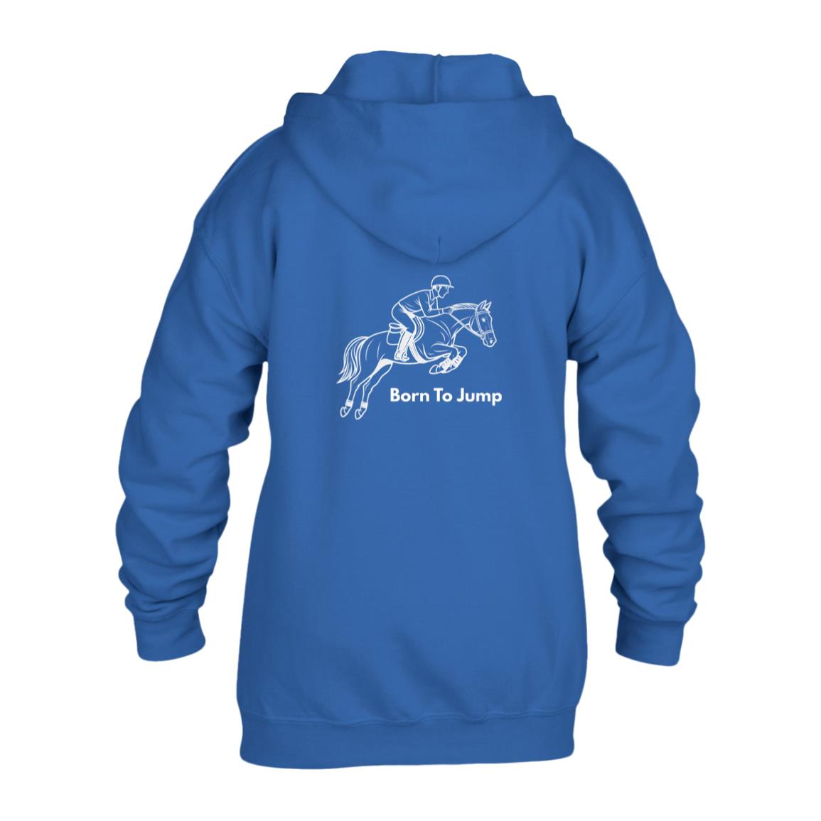 Born To Jump Male Graphic White G186B Gildan Kids Heavy Blend Full Zip Hoodie