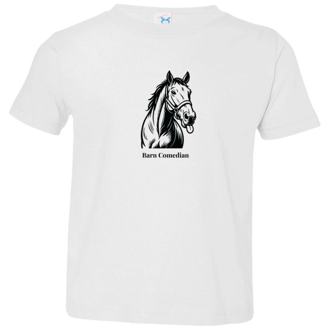 Barn Comedian Horse Graphic Black 3321 Toddler Jersey T-Shirt