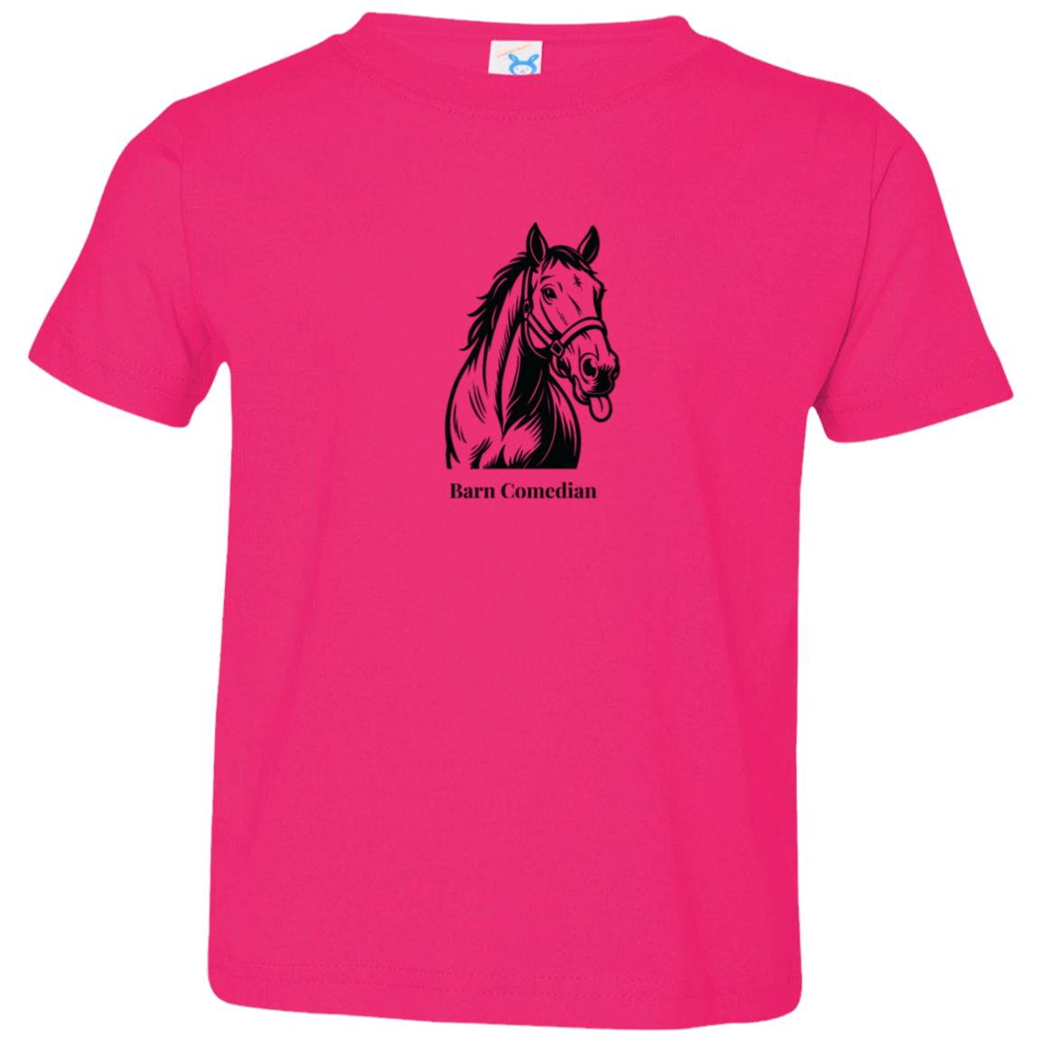 Barn Comedian Horse Graphic Black 3321 Toddler Jersey T-Shirt