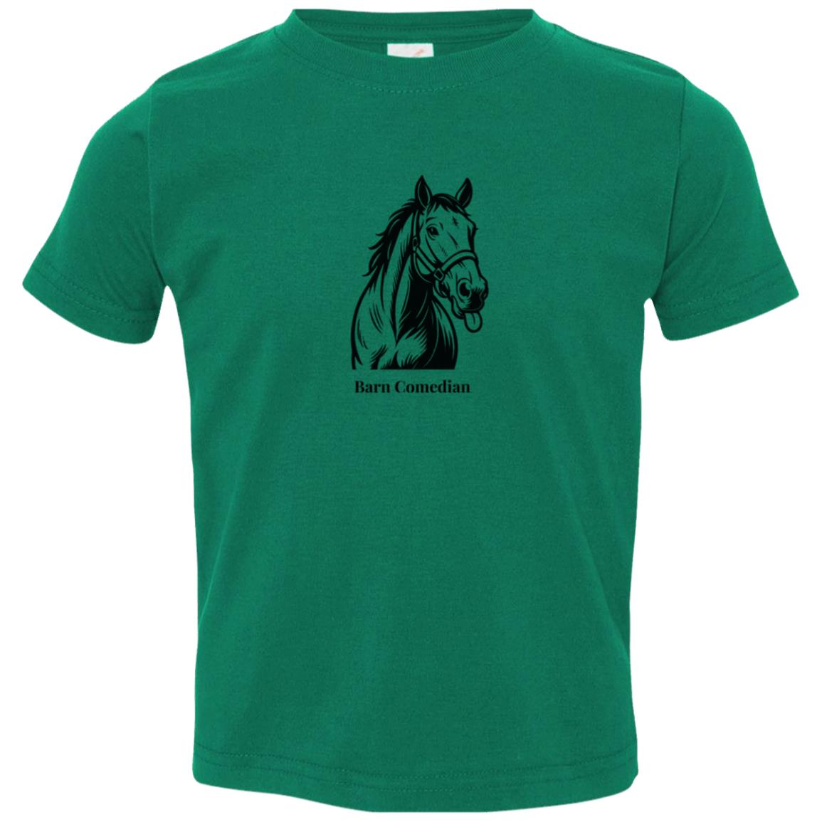 Barn Comedian Horse Graphic Black 3321 Toddler Jersey T-Shirt