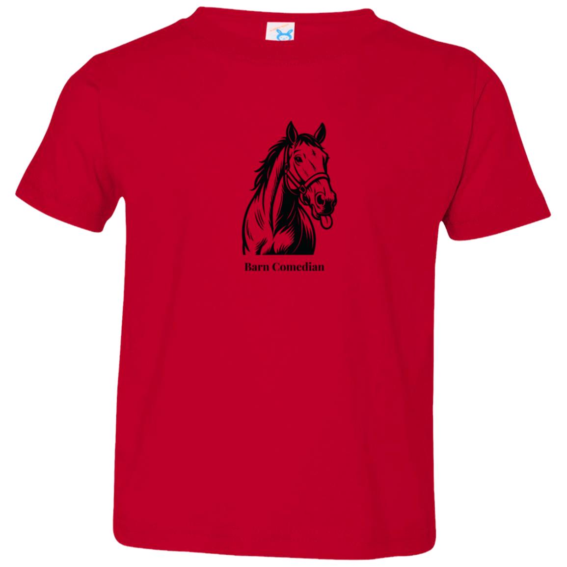 Barn Comedian Horse Graphic Black 3321 Toddler Jersey T-Shirt