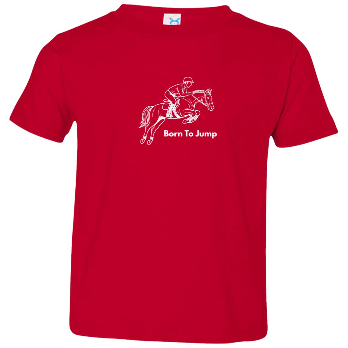 Born To Jump Male Graphic White 3321 Toddler Jersey T-Shirt