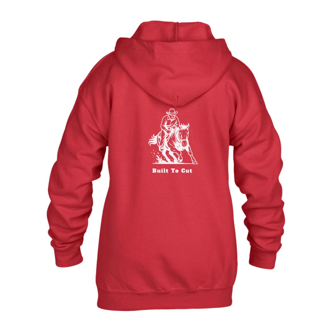 Built To Cut Male Graphic White G186B Gildan Kids Heavy Blend Full Zip Hoodie