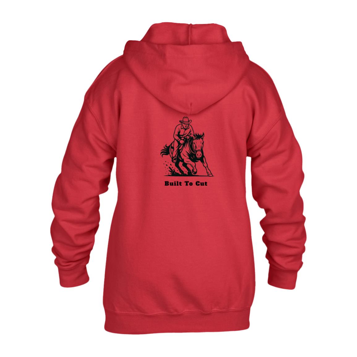 Built To Cut Male Graphic Black G186B Gildan Kids Heavy Blend Full Zip Hoodie