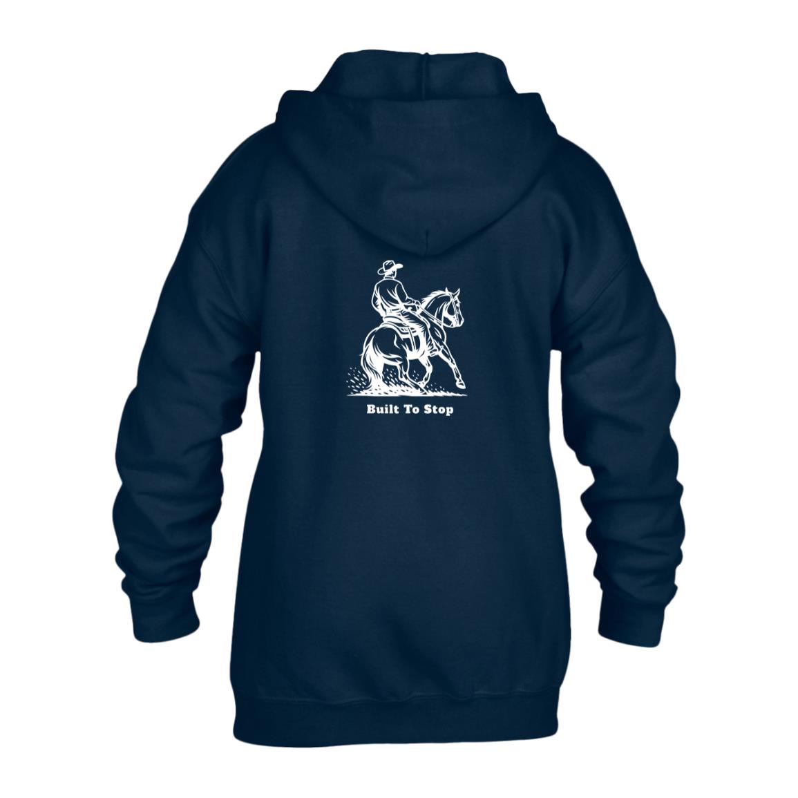 Built To Stop Male Graphic White G186B Gildan Kids Heavy Blend Full Zip Hoodie