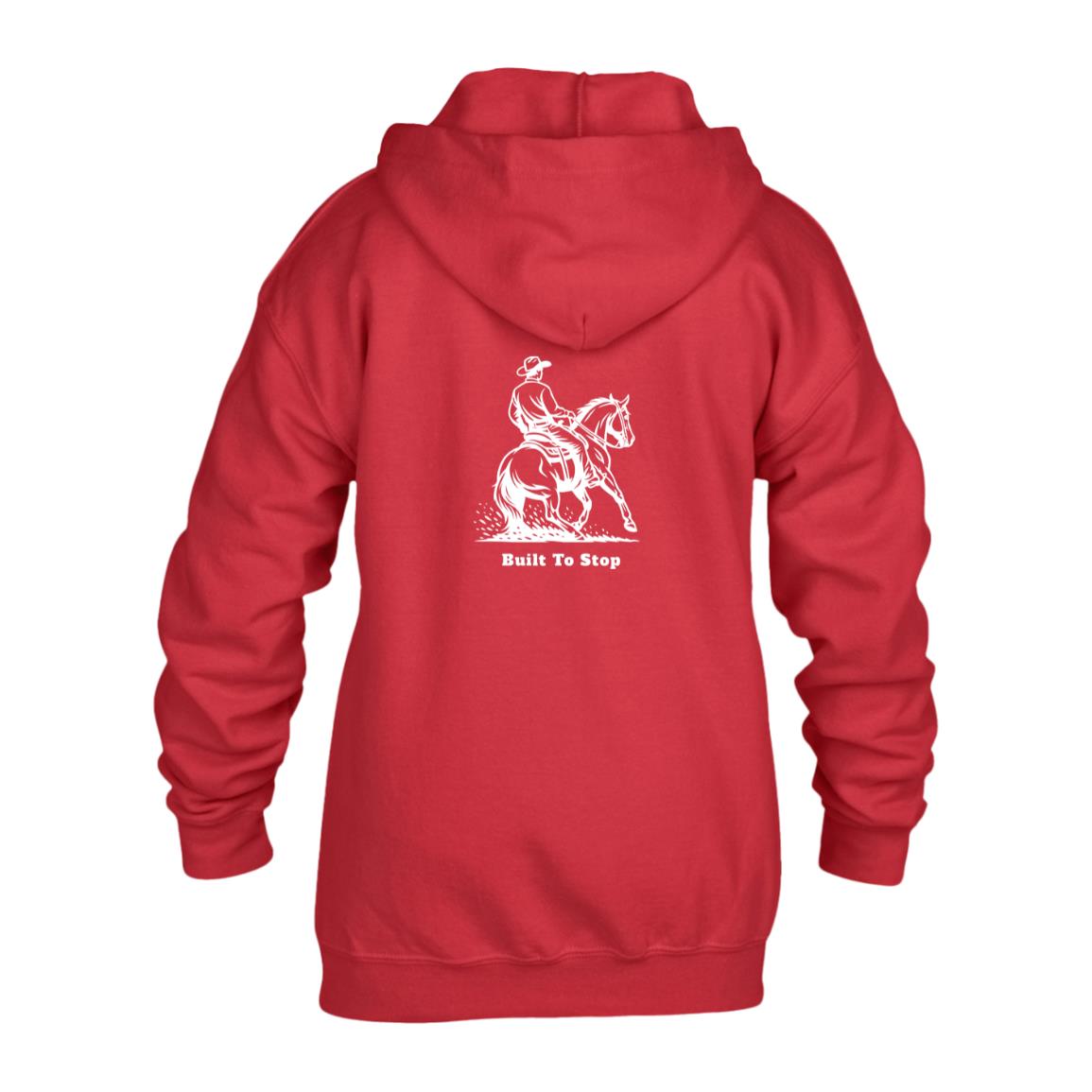 Built To Stop Male Graphic White G186B Gildan Kids Heavy Blend Full Zip Hoodie