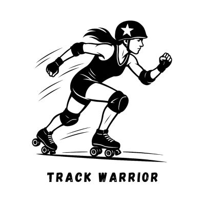 track warrior graphic black roller derby