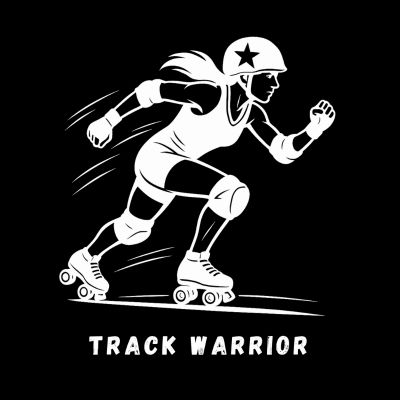 track warrior graphic white roller derby