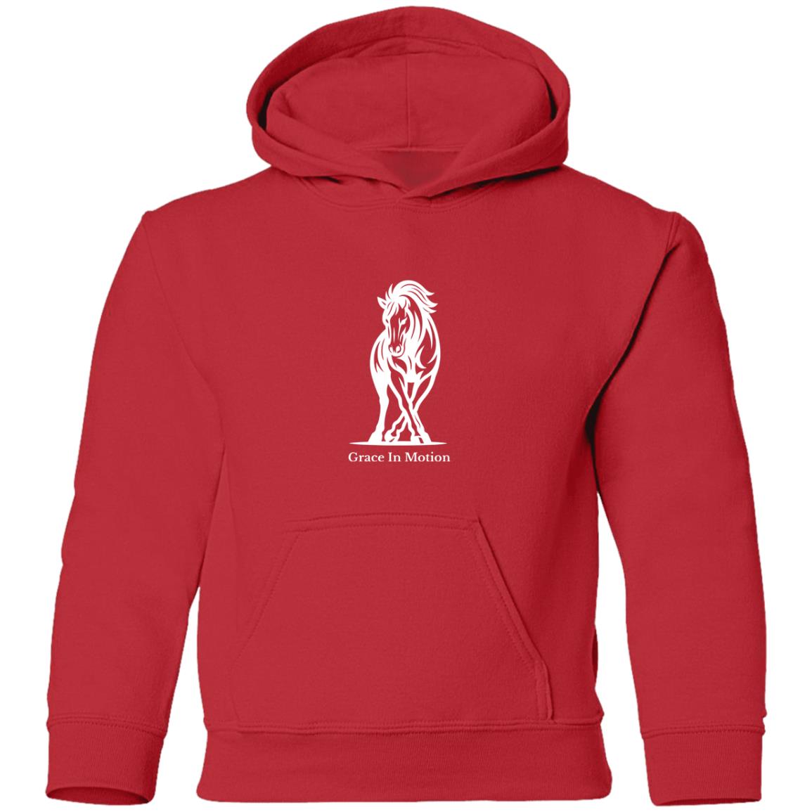 Grace In Motion Horse Graphic White G185B Gildan Youth Pullover Hoodie