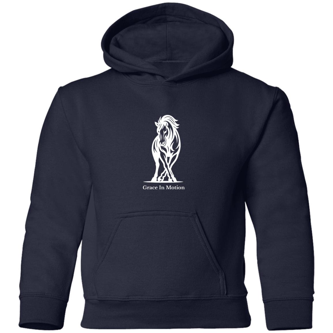 Grace In Motion Horse Graphic White G185B Gildan Youth Pullover Hoodie