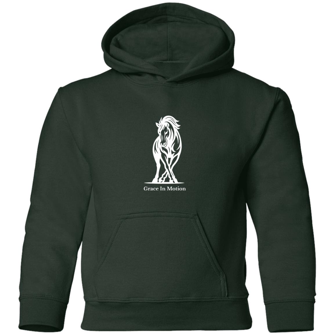 Grace In Motion Horse Graphic White G185B Gildan Youth Pullover Hoodie