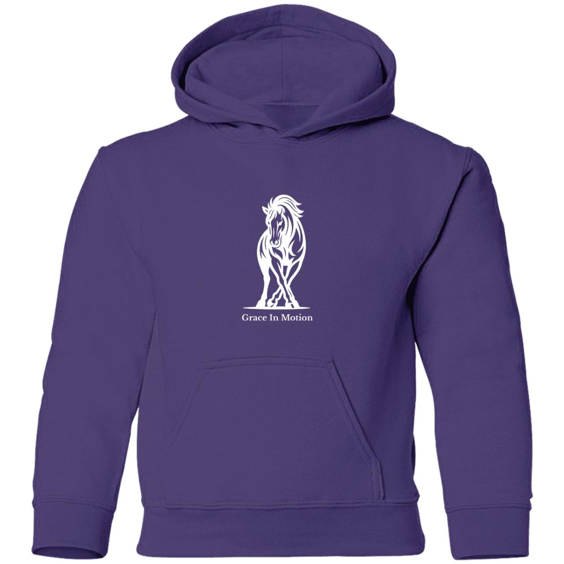 Grace In Motion Horse Graphic White G185B Gildan Youth Pullover Hoodie
