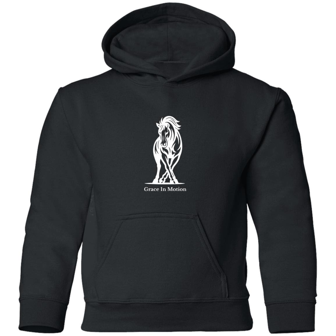 Grace In Motion Horse Graphic White G185B Gildan Youth Pullover Hoodie